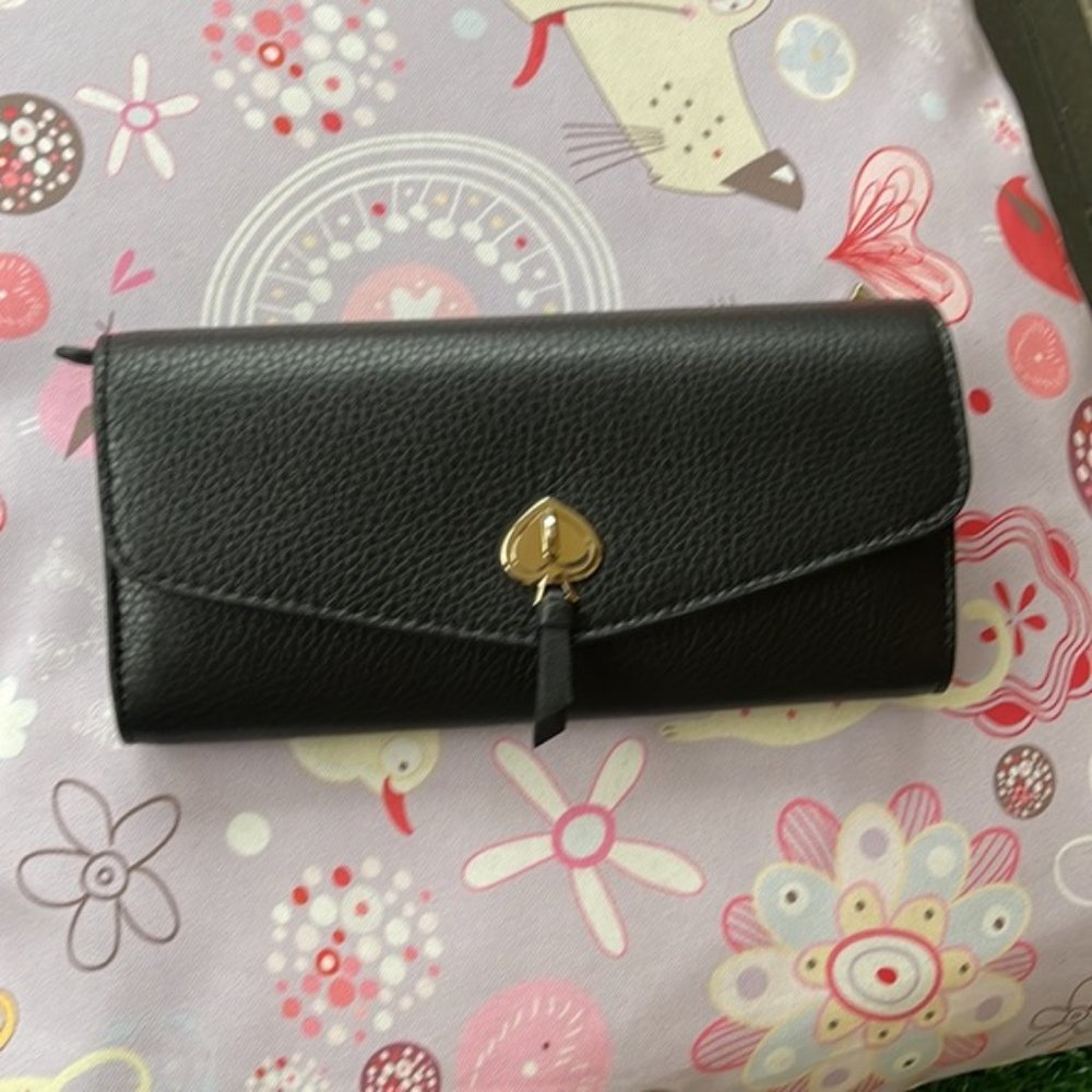 Kate Spade Marti Large Slim Flap Wallet Black - Picture 11 of 14